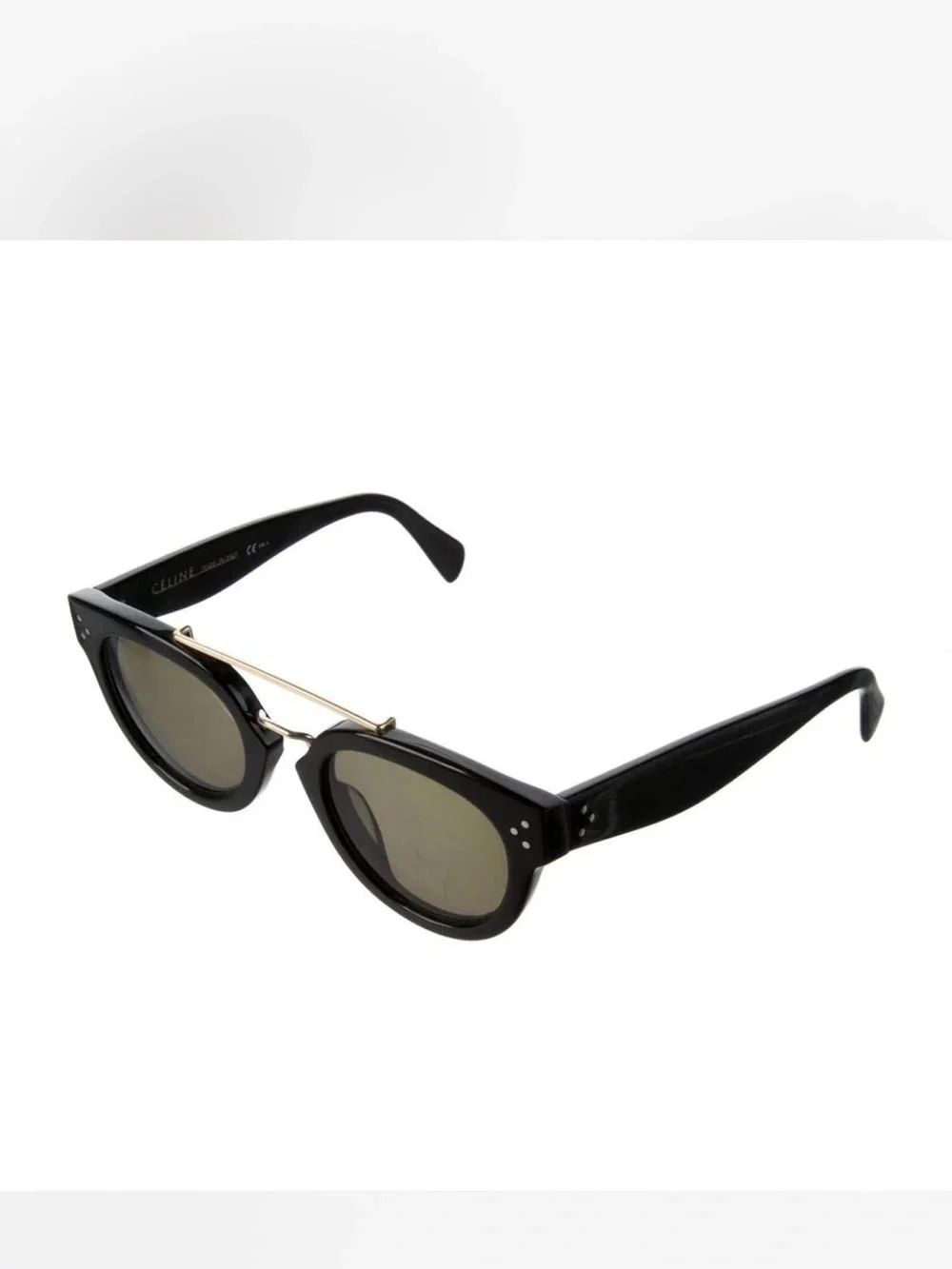 Celine Black Acetate Sunglasses with Gold Bridge